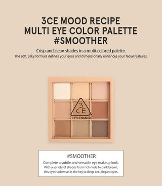 3CE MOOD RECIPE MULTI EYE COLOR PALETTE #SMOOTHER 8.0g - EZByourself